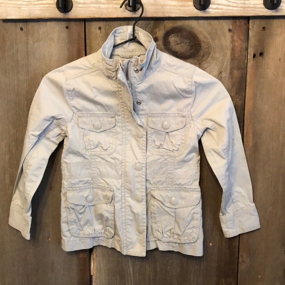 77kids Gray Utility Twill Jacket Size XS 5/6 Girls American Eagle Kids Line
